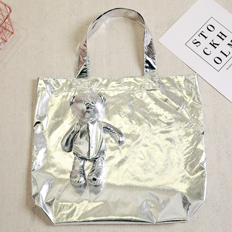 Silver Coated Bear Cotton filling Waterproof Tote