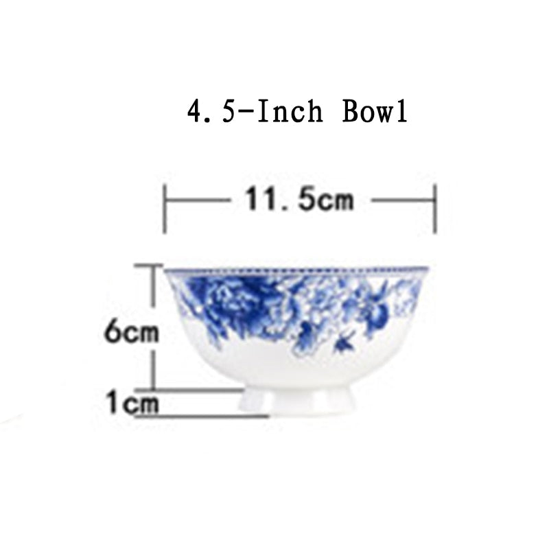 Blue and white porcelain Rice Soup Bowl Chinese Style
