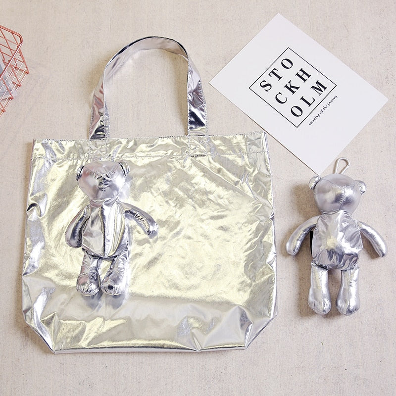 Silver Coated Bear Cotton filling Waterproof Tote