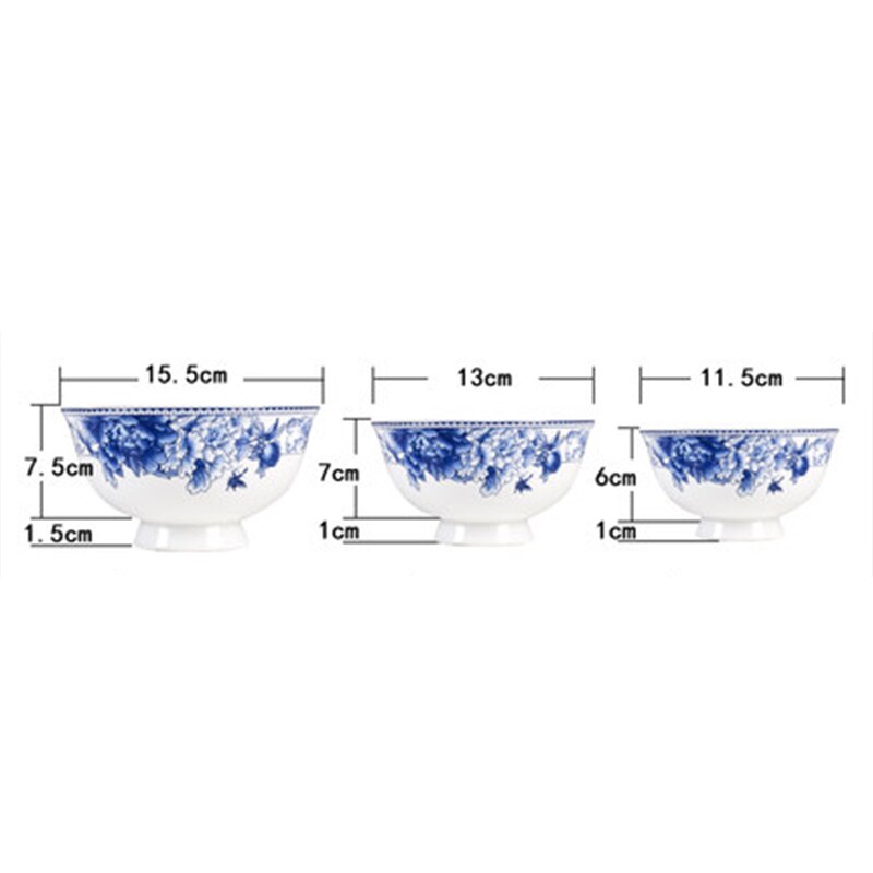 Blue and white porcelain Rice Soup Bowl Chinese Style