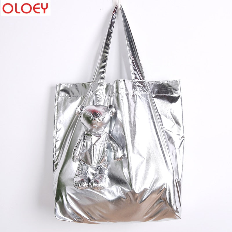 Silver Coated Bear Cotton filling Waterproof Tote